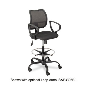 Safco® Vue Series Mesh Extended-height Chair, Supports Up To 250 Lb, 23" To 33" Seat Height, Black Vinyl Seat, Black Base freeshipping - TVN Wholesale